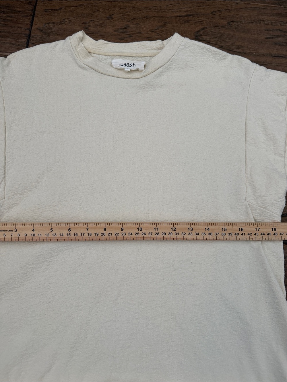 ba&sh Pio Short Sleeve Boxy Tee Knit T-Shirt Ivory Cream Size Medium M - Picture 5 of 9